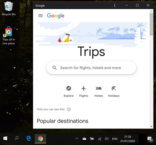 گوگل Google Travel نرم‌افزار اپلیکیشن گوگل کروم