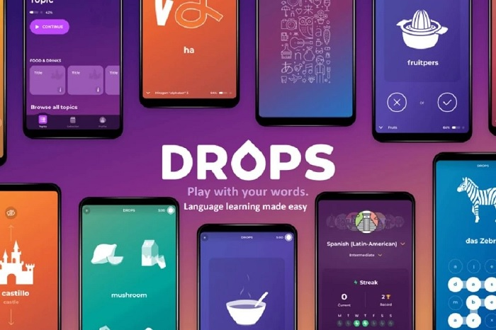 Drops اندروید iOS یادگیری زبان اپلیکیشن آموزش زبان