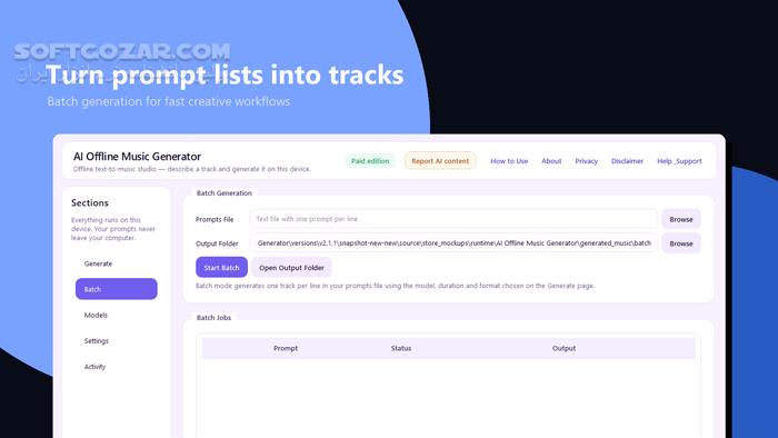 دانلود AI Offline Music Generator 2.1.4 (ساخت موسیقی با هوش مصنوعی) با لینک مستقیم و کرک معتبر