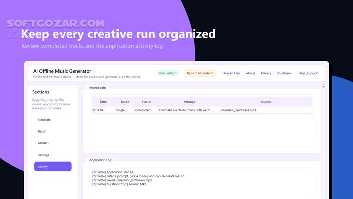 دانلود AI Offline Music Generator 2.1.4 (ساخت موسیقی با هوش مصنوعی) با لینک مستقیم و کرک معتبر