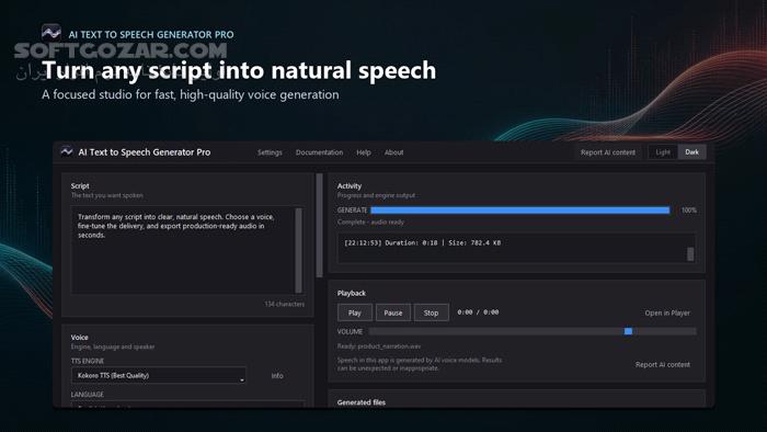 دانلود AI Text To Speech Generator Pro 1.2.4 (تبدیل متن به گفتار با هوش مصنوعی پیشرفته) با لینک مستقیم و کرک معتبر