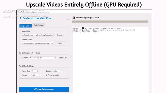 دانلود AI Video Upscaler Pro 1.2.7 (افزایش کیفیت ویدیو) با لینک مستقیم و کرک معتبر