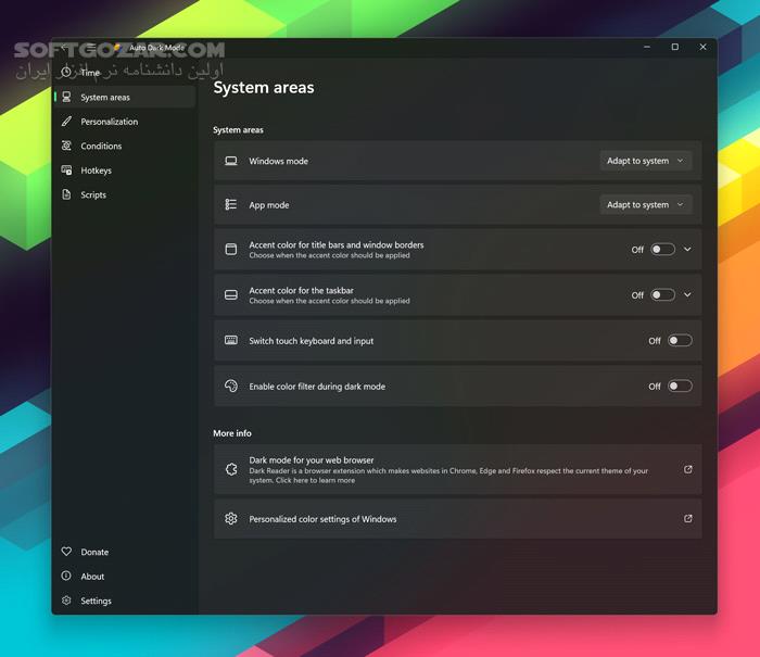 دانلود Auto Dark Mode v11.1.1.1 (تم تیره ویندوز) با لینک مستقیم و کرک معتبر