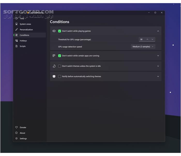 دانلود Auto Dark Mode v11.1.1.1 (تم تیره ویندوز) با لینک مستقیم و کرک معتبر