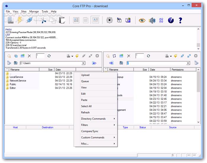 دانلود Core FTP Pro 2.2 Build 1960 / LE 2.3 Build 1991 - دانلود انتقال فایل - سافت گذر