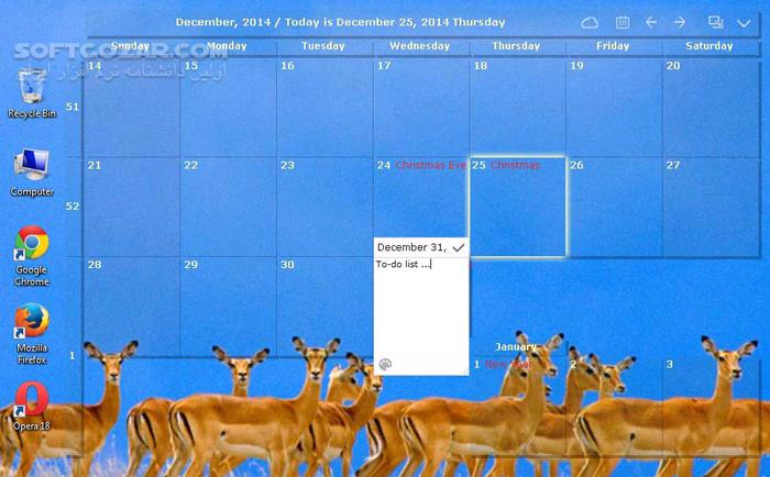 دانلود Desktop Calendar 3.32.309.9366 (تقویم برای ویندوز) با لینک مستقیم و کرک معتبر