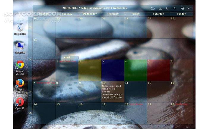 دانلود Desktop Calendar 3.32.309.9366 (تقویم برای ویندوز) با لینک مستقیم و کرک معتبر