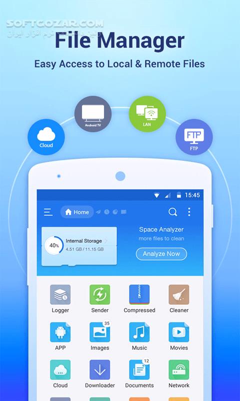 دانلود ES File Explorer 4.4.2.21 + Mod + Mod Lite for Android +4.4 - دانلود فایل منیجر ای اس برای اندروید - سافت گذر