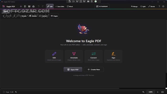 دانلود Eagle PDF Editor 1.5.2 (ویرایشگر پی‌دی‌اف) با لینک مستقیم و کرک معتبر