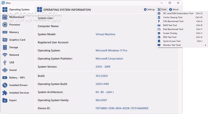 دانلود Glow 1.62 - دانلود نمایش اطلاعات سیستم - سافت گذر