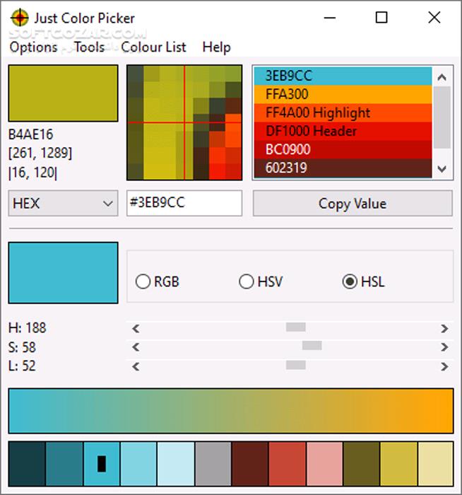 دانلود Just Color Picker 6.1 (x64) - دانلود تشخیص رنگ - سافت گذر