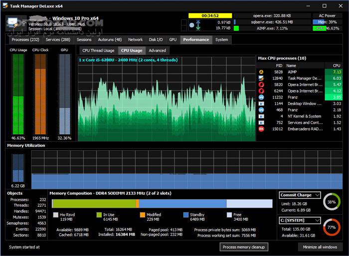 دانلود MiTeC Task Manager DeLuxe - دانلود جایگزین تسک منیجر ویندوز - سافت گذر