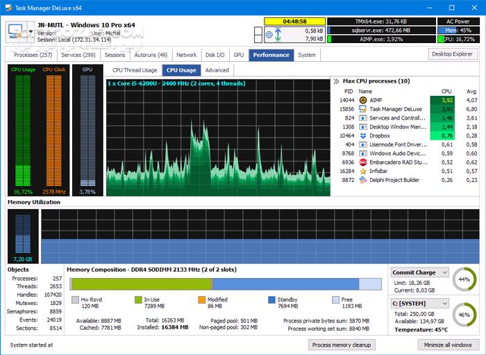 دانلود MiTeC Task Manager DeLuxe - دانلود جایگزین تسک منیجر ویندوز - سافت گذر