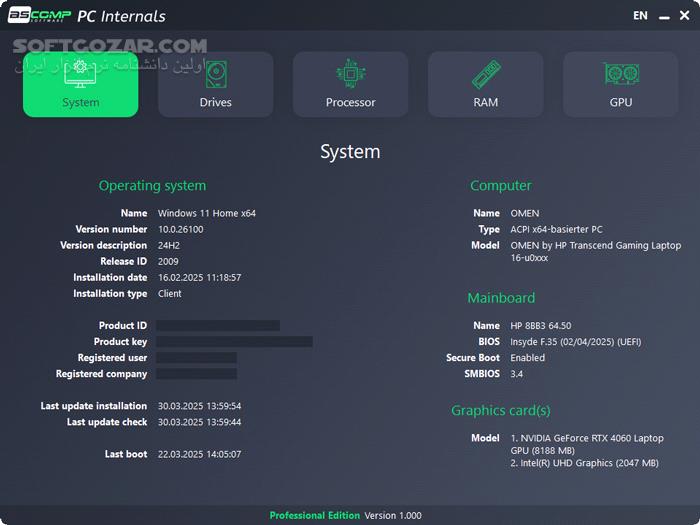 دانلود PC Internals Pro 2.003 (بررسی سخت افزار) با لینک مستقیم و کرک معتبر