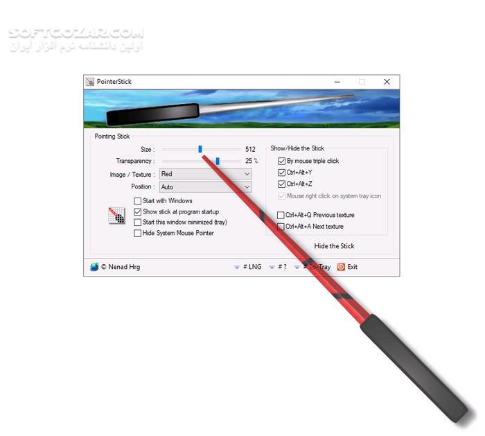دانلود PointerStick 6.88 (چوب اشاره‌گر مجازی در دسکتاپ ویندوز) با لینک مستقیم و کرک معتبر