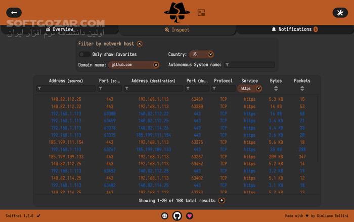 دانلود Sniffnet 1.3.2 - دانلود نظارت بر شبکه - سافت گذر