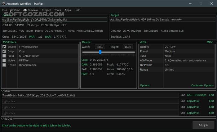 دانلود StaxRip 2.50.3.5 - دانلود تبدیل و فشرده‌سازی ویدئو - سافت گذر