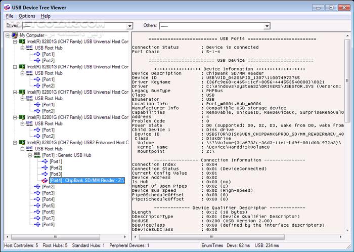 دانلود USB Device Tree Viewer 4.8.0 (مشاهده و تحلیل اطلاعات پورت‌های یواس‌بی) با لینک مستقیم و کرک معتبر