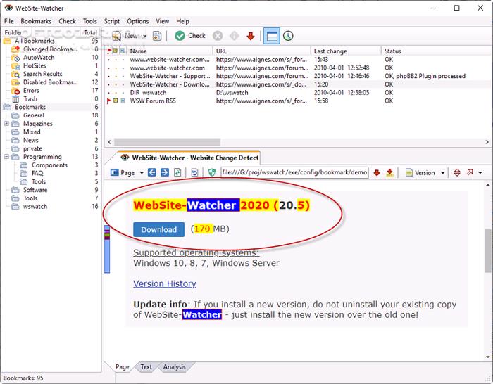 دانلود WebSite-Watcher 2020 v20.5 Business Edition - دانلود نظارت بر تغییرات سایت - سافت گذر