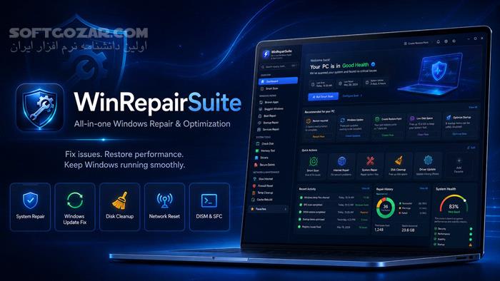 دانلود WinRepairSuite 2.6.0 (تعمیر ویندوز) با لینک مستقیم و کرک معتبر