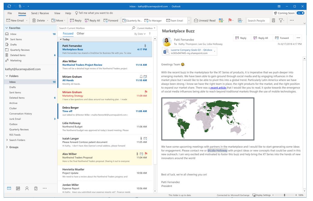 Outlook مایکروسافت آفیس ویندوز 10 سیستم عامل