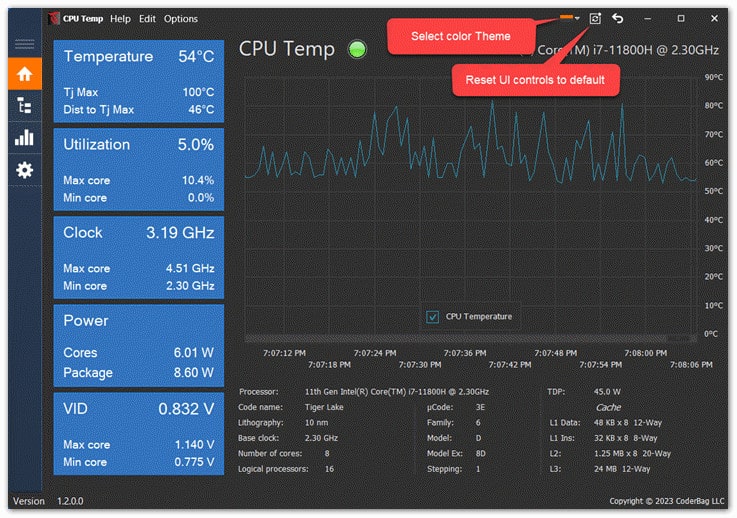 کنترل دمای CPU با نرم افزار CPU Temp