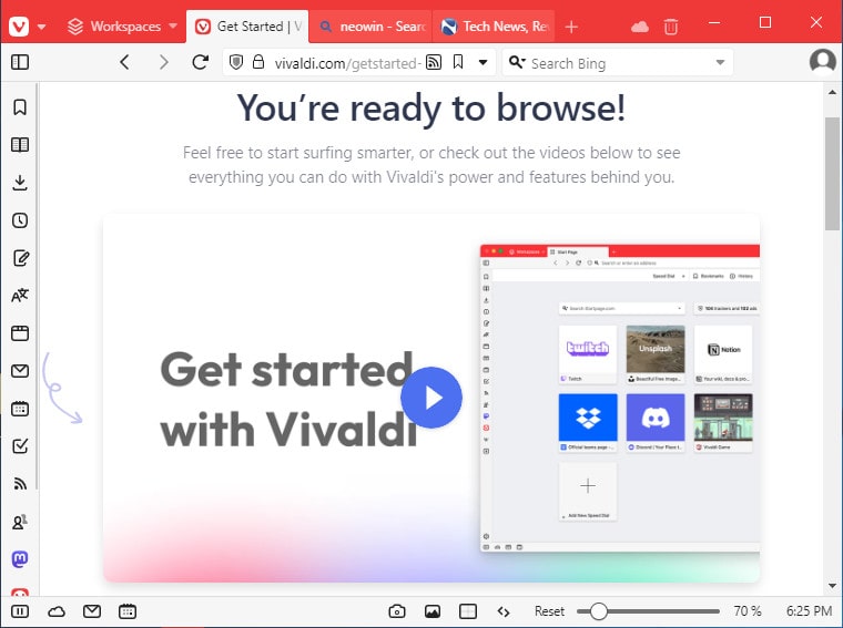 ارتقای Vivaldi با تمرکز بر عملکرد