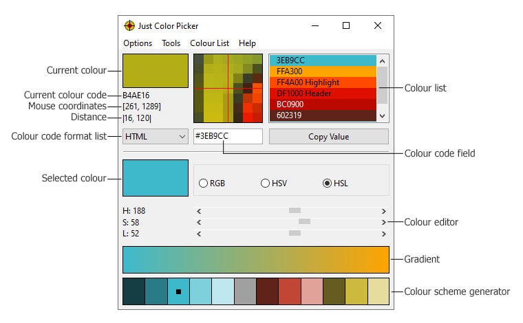 Just Color Picker ابزار ضروری برای طراحان گرافیک و هنرمندان دیجیتال